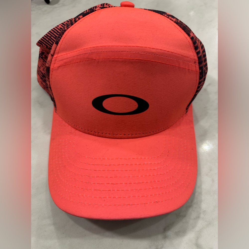 Oakley Adult Neon Coral-Pink Mesh Trucker Hat